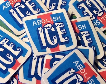 Set of 50 Tiny Abolish ICE Stickers