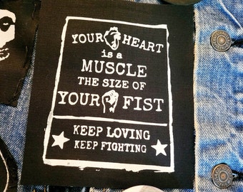 Your Heart Is A Muscle Fabric Small Patch
