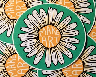 Make Art Daisy Vinyl Sticker
