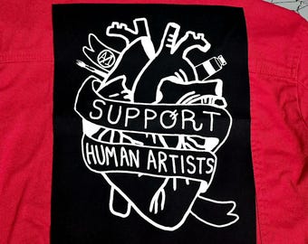 Support Human Artists Back Patch