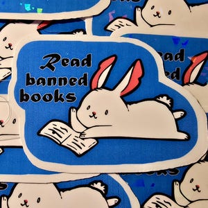 Lesen Banned Books Aufkleber // Unterstützen Sie Ihre Bibliothek Vinyl Aufkleber