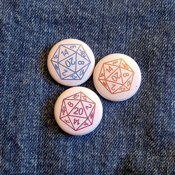 D20 (Choose Your Color) Small Button