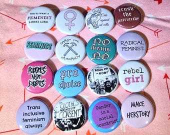 Feminist Button Set // 16 Feminismus Buttons