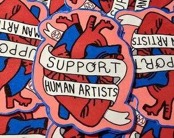Support Human Artists No AI Sticker