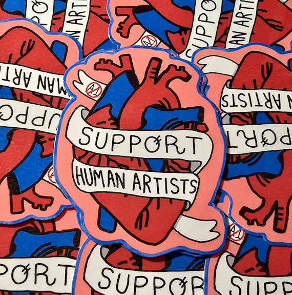 Support Human Artists No AI Sticker