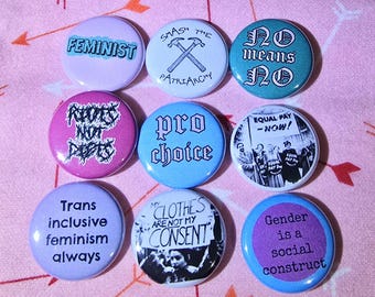 Feminist Small Button Set of 9