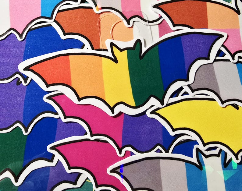 PRIDE BAT Flag Stickers // Choose Your Flag - Etsy