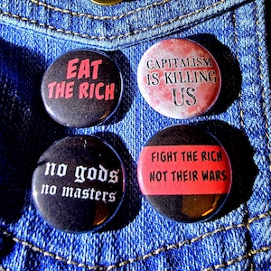 No Gods No Masters Button Set