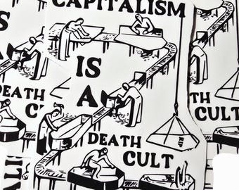 Capitalism is a Death Cult Punk Sticker // waterproof