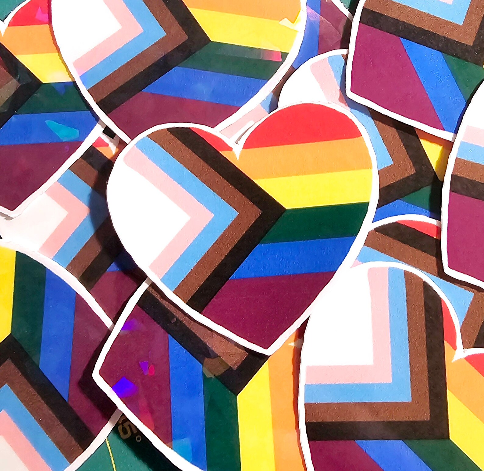 Progressive Pride Flag Heart Sticker - Etsy
