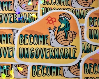 Become Ungovernable Frog Sticker // Vinyl Sticker Punk