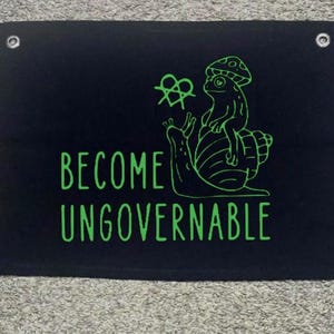 Become Ungovernable Fabric Back Patch / Punk Jacket GREEN