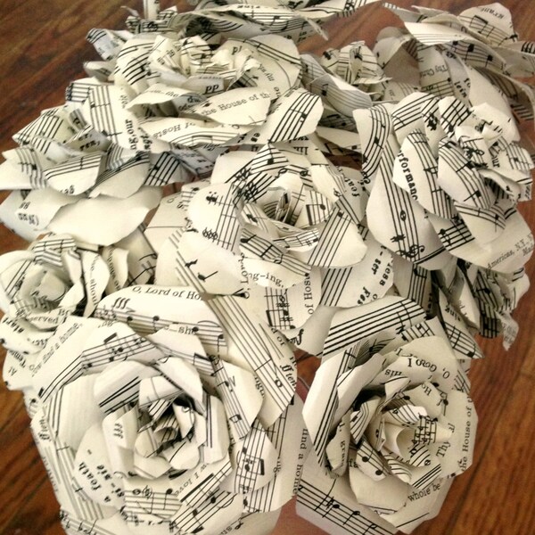 Vintage Sheet Music Rose Bouquet