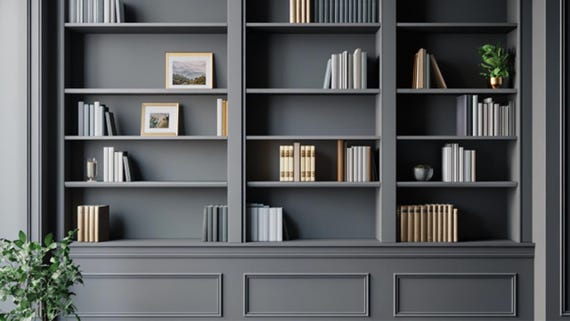 Neutral Zoom Background Modern Aesthetic Modern Home Office Wall Shelving Gray Zoom Background Office Backdrop Microsoft Team Background