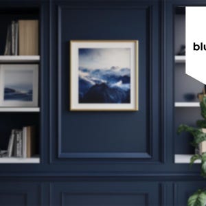 blurred zoom video background image, blue and white home office virtual background, zoom virtual background, Teams virtual background, zoom background gallery wall, virtual background navy white and gold with plants, virtual background bright, home office background