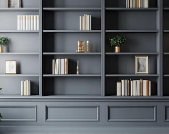 Gray Zoom Background Modern Aesthetic Modern Home Office Bookshelves Gray Zoom Background Office Backdrop Teams Background Digital Download