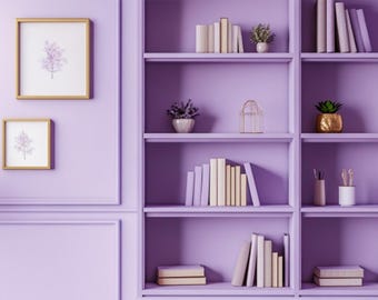 Neutral Zoom Background Modern Aesthetic Purple Modern Home Office Wall Shelving Zoom Background Office Backdrop Microsoft Team Background
