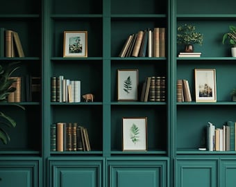 Zoom Background Modern Aesthetic Green Traditional Home Office Bookshelf Zoom Background Office Backdrop Teams Background Digital Download