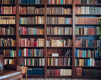 Cozy Zoom Background, Traditional Aesthetic Brown Home Office Bookshelf Zoom Background Office Backdrop Microsoft Team Background Download