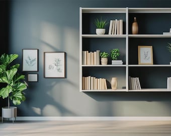 Neutral Zoom Background Modern Aesthetic Modern Home Office Wall Shelving Gray Zoom Background Office Backdrop Microsoft Team Background