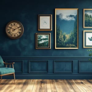 Zoom Background Blurred Navy Blue Virtual Office Home Office Neutral Video Call Background Downloadable Digital Backdrop Zoom Remote Work