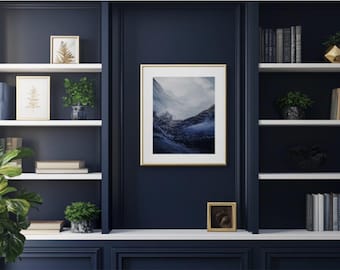 Neutral Zoom Background Modern Aesthetic Blue Modern Home Office Wall Shelving Zoom Background Office Backdrop Microsoft Team Background