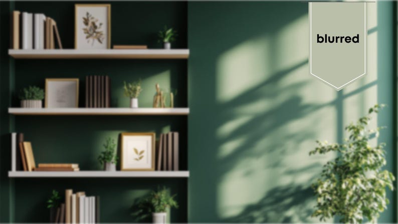 blurred zoom video background image, green and taupe home office virtual background, zoom virtual background, Teams virtual background, zoom background gallery wall, virtual background green white and gold with plants, virtual background bright, home office background