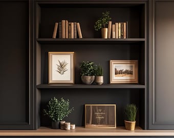 Neutral Zoom Background Modern Aesthetic Brown Modern Home Office Wall Shelving Zoom Background Office Backdrop Microsoft Team Background