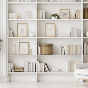 Neutral Zoom Background Modern Aesthetic White Modern Home Office Wall Shelving Zoom Background Office Backdrop Microsoft Team Background