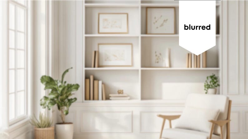 blurred zoom video background image, white home office virtual background, zoom virtual background, Teams virtual background, zoom background gallery wall, virtual background white and gold with plants, virtual background bright, home office background