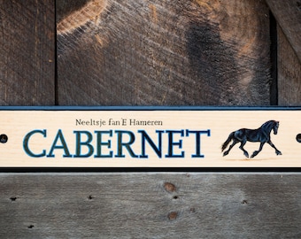 Custom Painted Horse Portrait Stall Sign