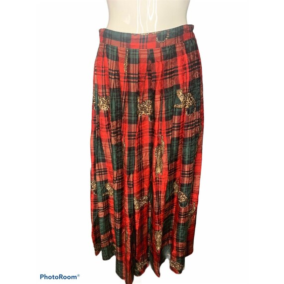VTG Herman Geist Women's 10 Plaid Skirt Red Green