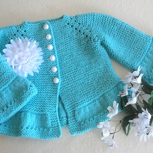 Knitting PATTERN Baby Jacket Baby Girl Cardigan Garter Stitch Knitted Baby Coat Infant Girl Clothes Knitted Baby Outfit PATTERN in English