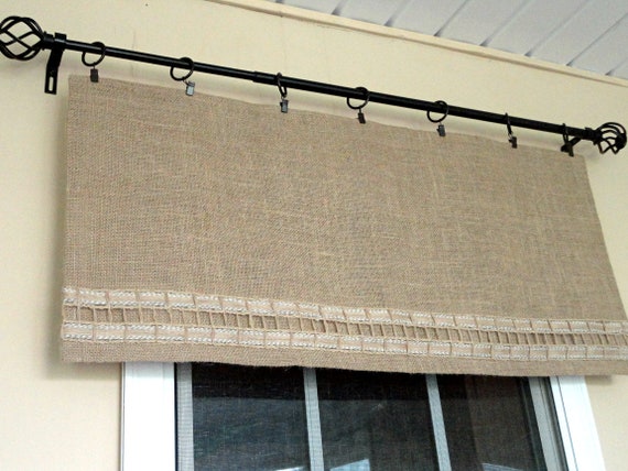 Sackleinen Vorhang Sackleinen Volant Fenster Volant Etsy