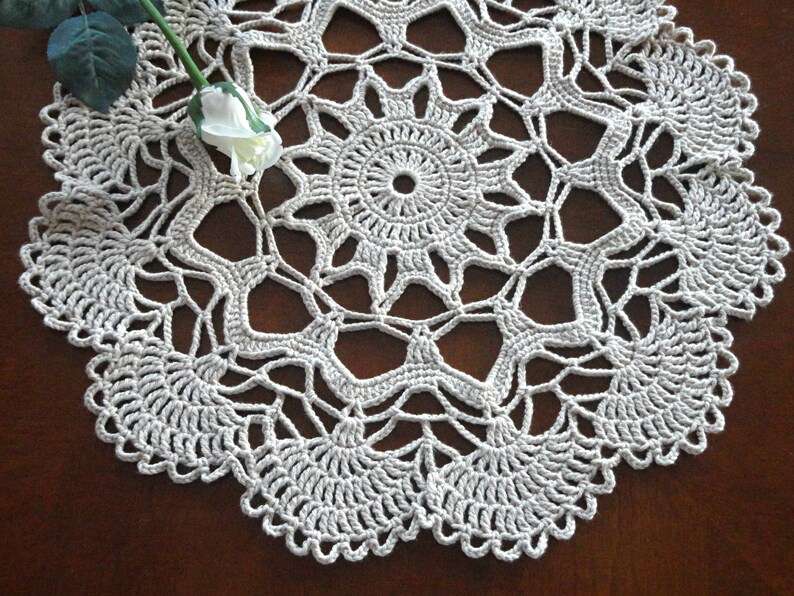 Crochet Placemat Large Placemat Crochet Doily Round Placemat Etsy