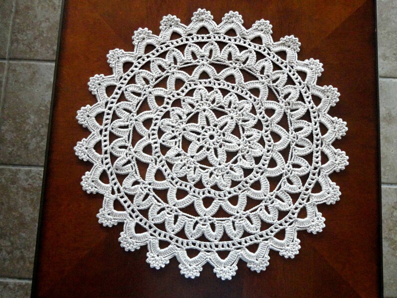 Crochet Placemat Large Placemat Crochet Doily Round Placemat Etsy UK