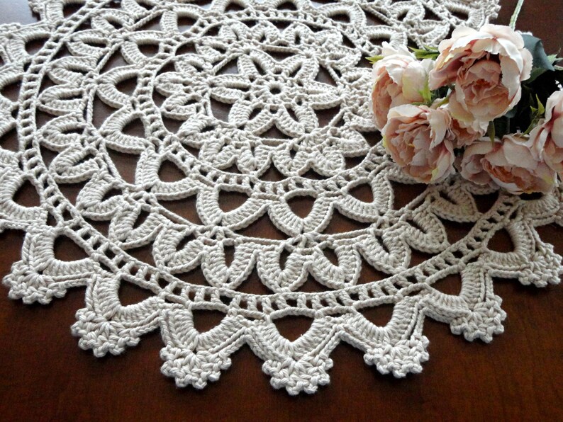 Crochet Placemat Large Placemat Crochet Doily Round Placemat Etsy UK