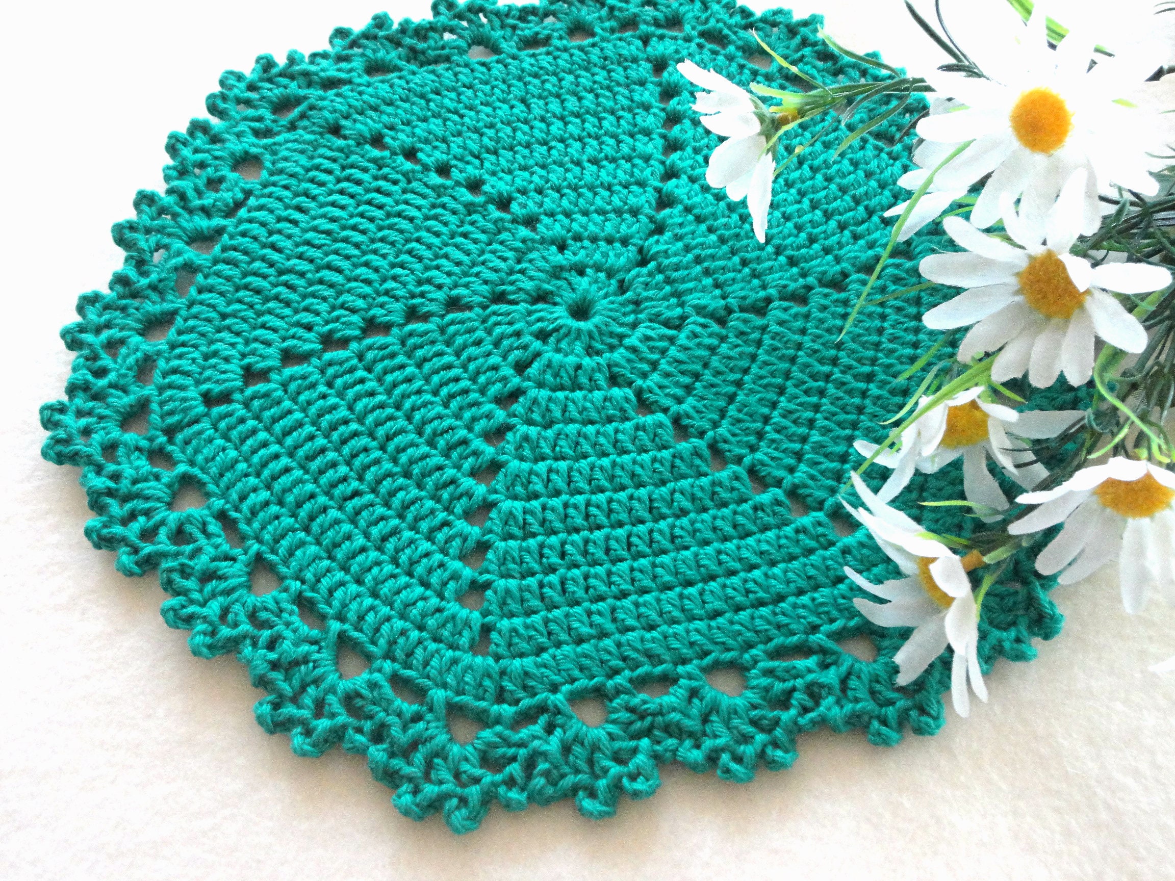 Crochet Placemat Crochet Doily Round Placemat Home Decor Etsy UK