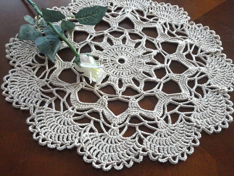 Crochet Placemat Large Placemat Crochet Doily Round Placemat Etsy