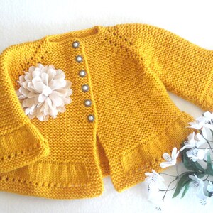 Knitting PATTERN Baby Jacket Baby Girl Cardigan Garter Stitch Knitted Baby Coat Infant Girl Clothes Knitted Baby Outfit PATTERN in English