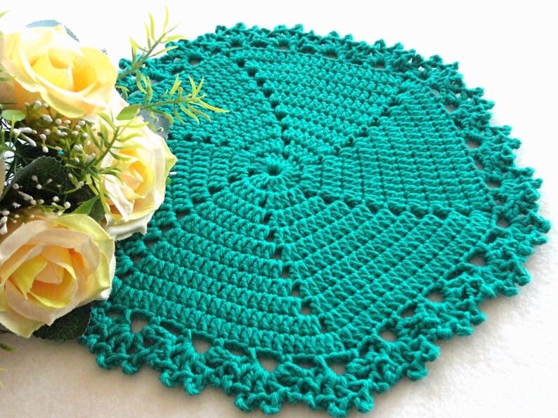 Crochet Placemat Crochet Doily Round Placemat Home Decor Etsy UK