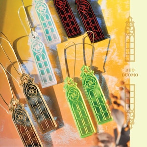 Duo Duomo - Gothic Cathedral window acrylic arch earrings
