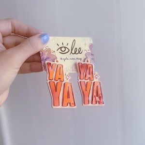 YA YA Song acrylic earrings - Handmade