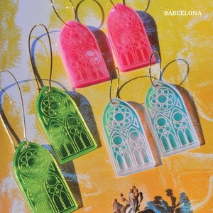 Barcelona - Gothic Cathedral window acrylic arch earrings