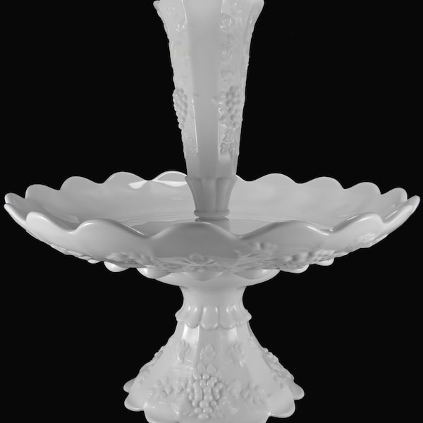 Westmoreland Milk Glass Grape Pattern Etsy