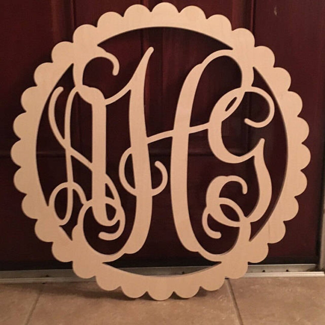 24 Monogram Wall Hanging Monogram en bois w Bordure Etsy France