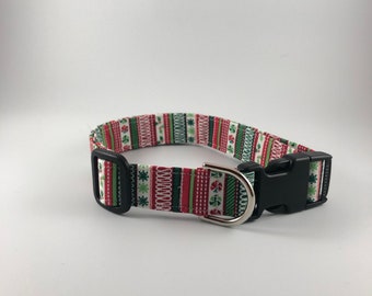 Dog/Cat Collar- Christmas Stripe