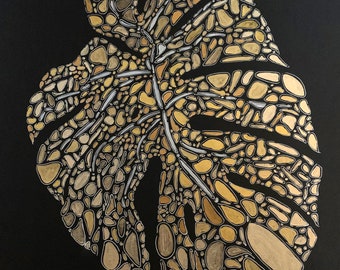 Chroma VIII - Monstera / Watercolor / Framed