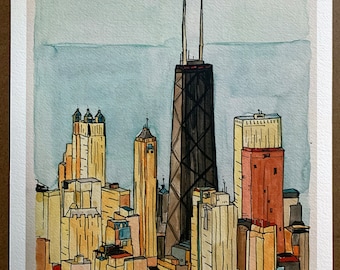 Print: Chicago II - Hancock / Made-to-Order