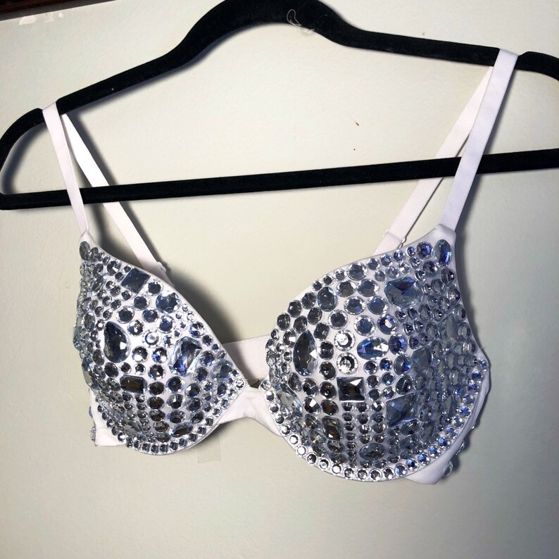 EDC rhinestone disco rave bra custom in your size | Etsy